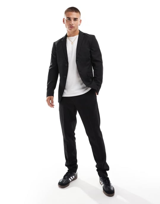 Jack & Jones slim fit kostymbyxor i svart - Image 3