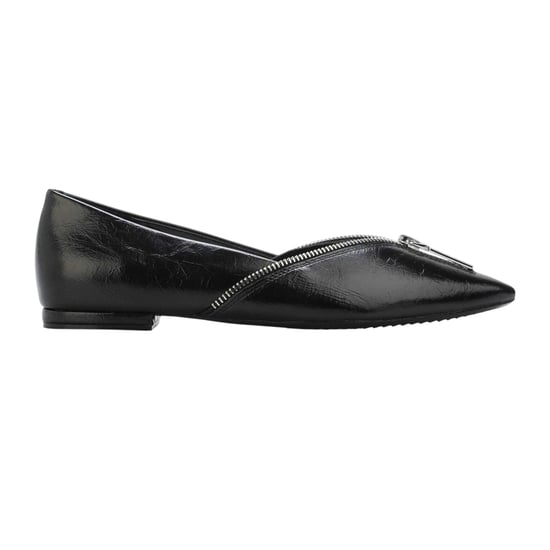DKNY Dames Cherith Leren Platte Hak Sandalen (Zwart) - Image 1