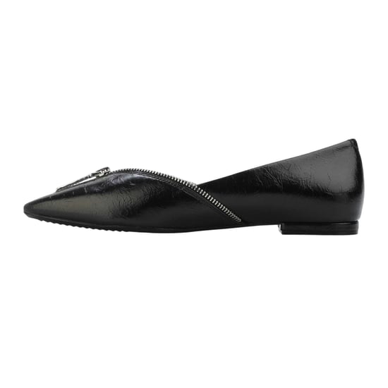 DKNY Dames Cherith Leren Platte Hak Sandalen (Zwart) - Image 2