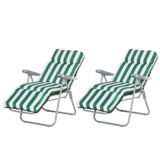 4goodz Set 2 stuks campingstoelen met kussens verstelbaar in 5 standen - - Image 1