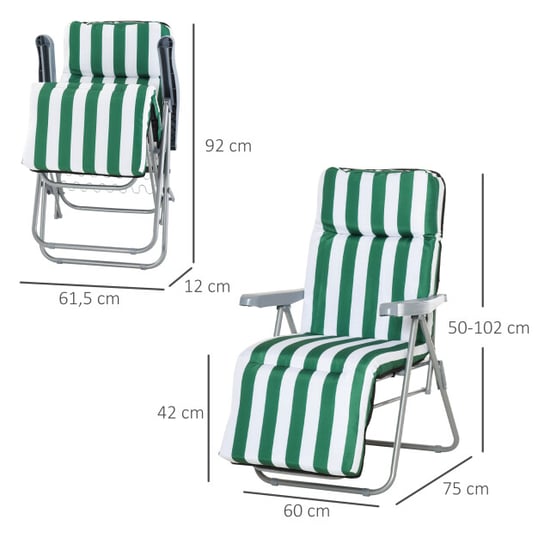 4goodz Set 2 stuks campingstoelen met kussens verstelbaar in 5 standen - - Image 5
