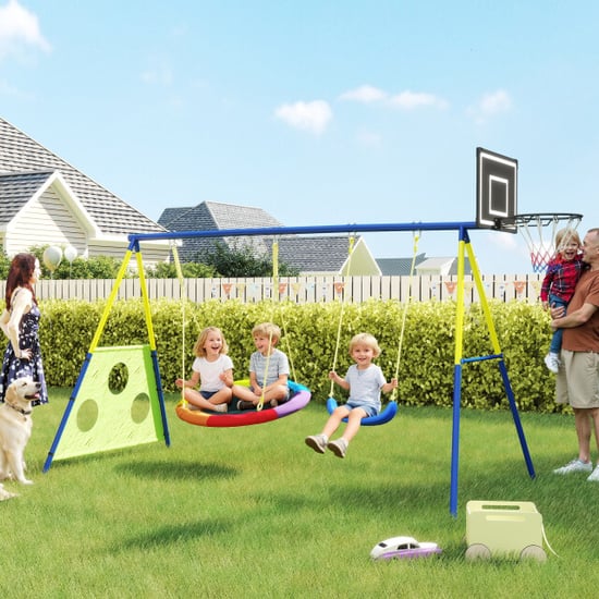 4goodz Schommelrek 4-in-1 tot 150 kg met nestschommel basketbalring voetbaldoel - Image 6