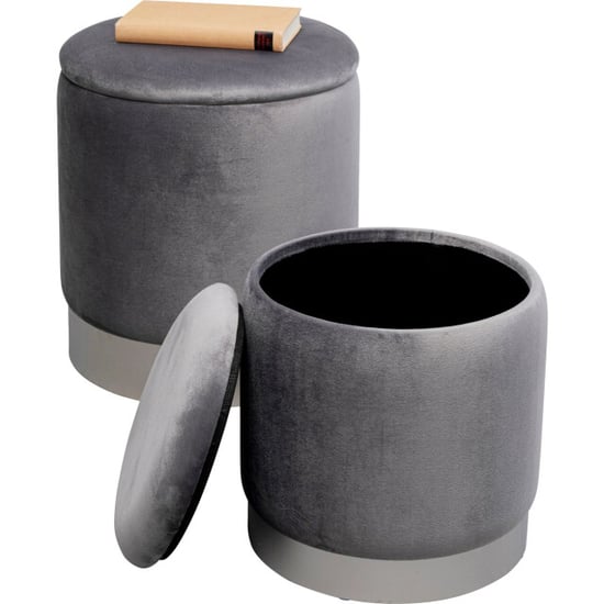 Kare Design Poef cherry storage grey silver (2/set) - Image 3