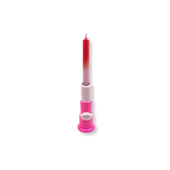 House Vitamin Candle holder lipstick ceramics pink 5x5x15cm - Image 1