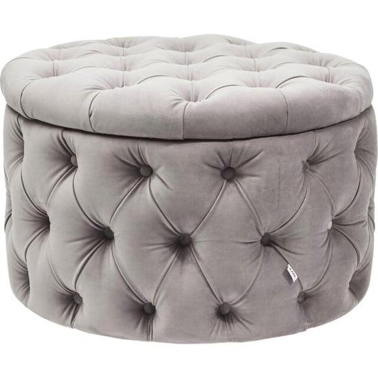 Kare Design Kare hocker desire round velvet silver - Image 1