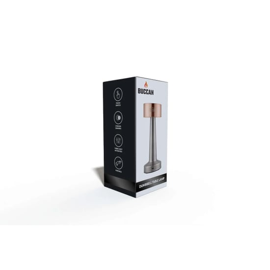 Buccan Buccan dumbbell tafellamp rosegoud en zilver 3 lichtstanden en touchpanel - Image 3