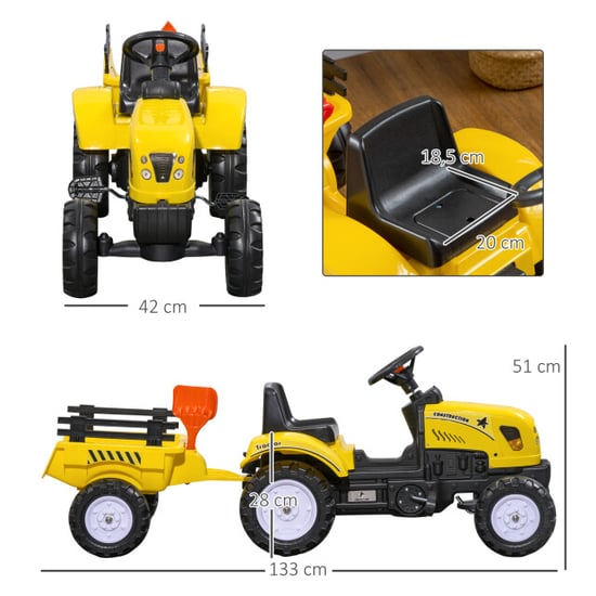 4goodz Trap-tractor met aanhanger kinder trekker - Image 5