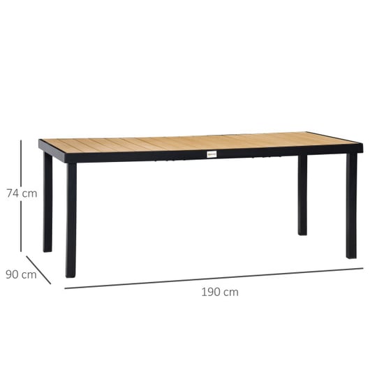 4goodz Tuintafel 8 persoons aluminium 190x90x74 cm /houtlook - Image 6