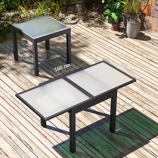 4goodz Tuintafel uitschuifbaar weerbestendig 160×80 cm - - Image 2