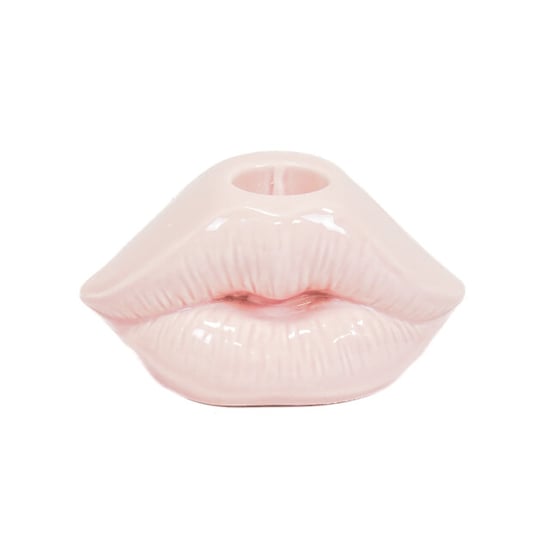 House Vitamin Candle holder lip ceramic light pink 10,5x6,5x5,5cm - Image 1