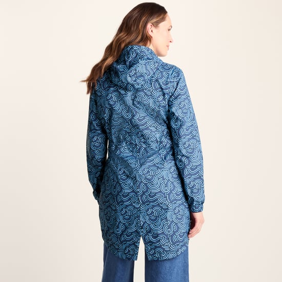 Kilnsey Womens Waterproof Jacket - Smokey Blue Wave Print - Image 2