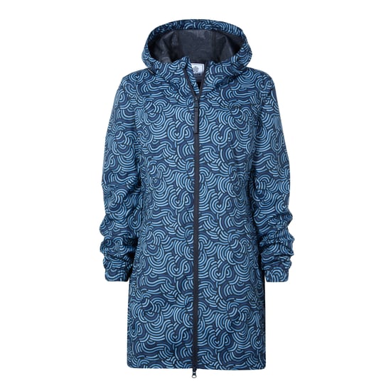 Kilnsey Womens Waterproof Jacket - Smokey Blue Wave Print - Image 5