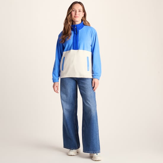 Lowca Womens 1/2 Zip Microfleece - Cornflower Blue - Image 1