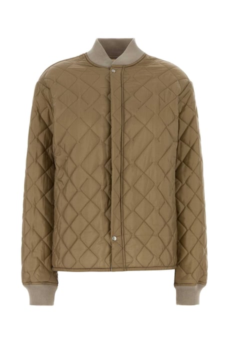 Beige Nylon Bomber Jacket - Image 1