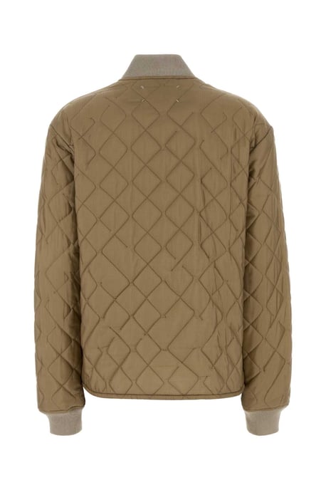 Beige Nylon Bomber Jacket - Image 2