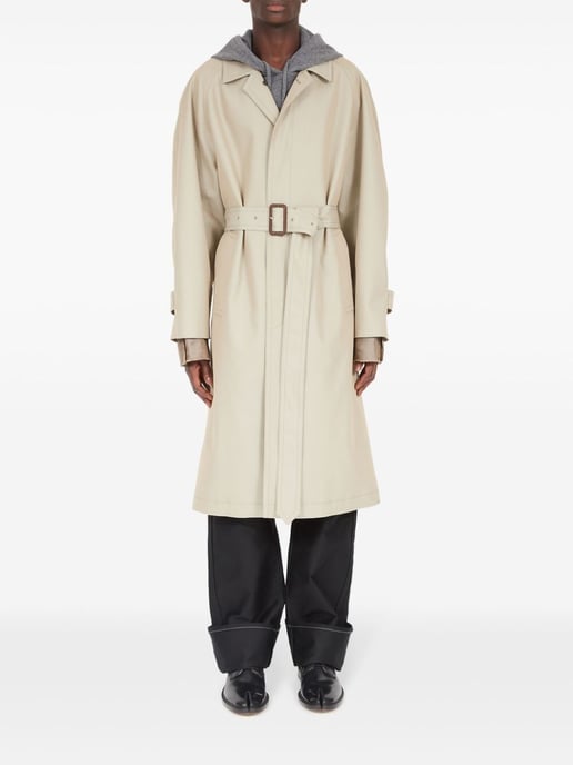 Charcoal Cotton Blend Trench Coat - Image 1