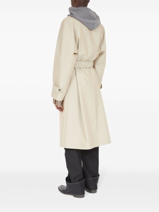 Charcoal Cotton Blend Trench Coat - Image 2