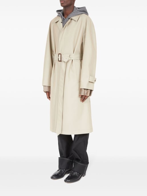 Charcoal Cotton Blend Trench Coat - Image 3