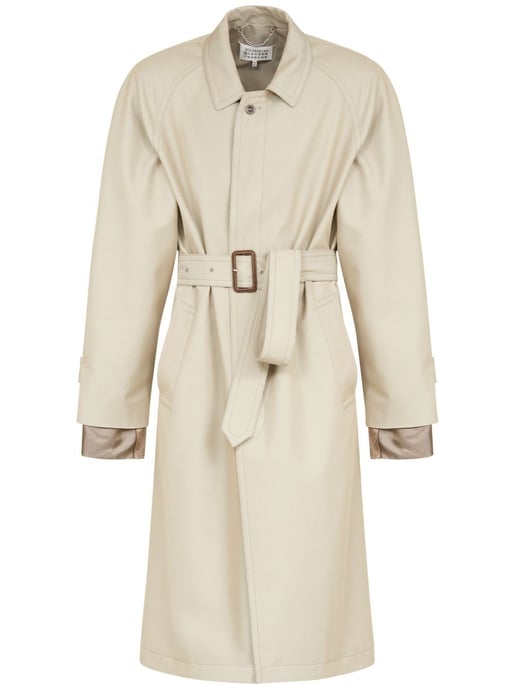 Charcoal Cotton Blend Trench Coat - Image 5