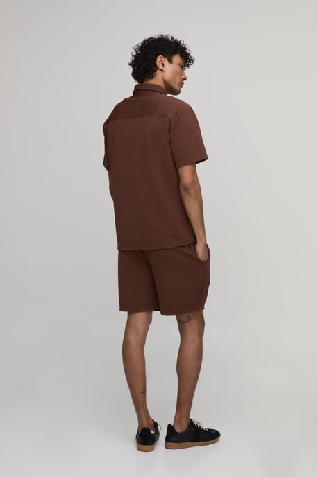Short Sleeve Jersey Herringbone Shirt And Short Set - Image 3