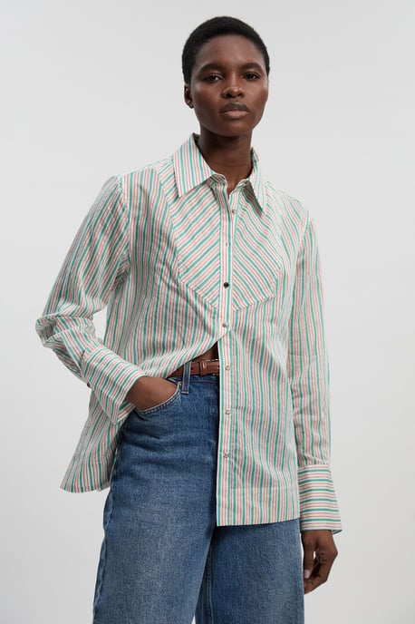 Poplin Stripe BIb Woven Shirt - Image 2