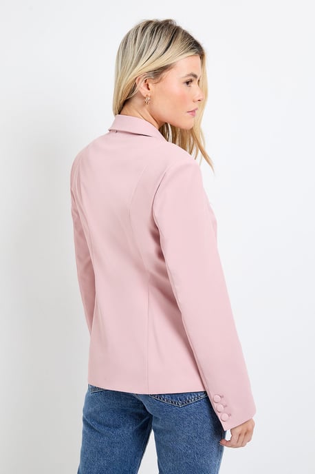 Double Breasted Asymmetric Hem Blazer - Image 3
