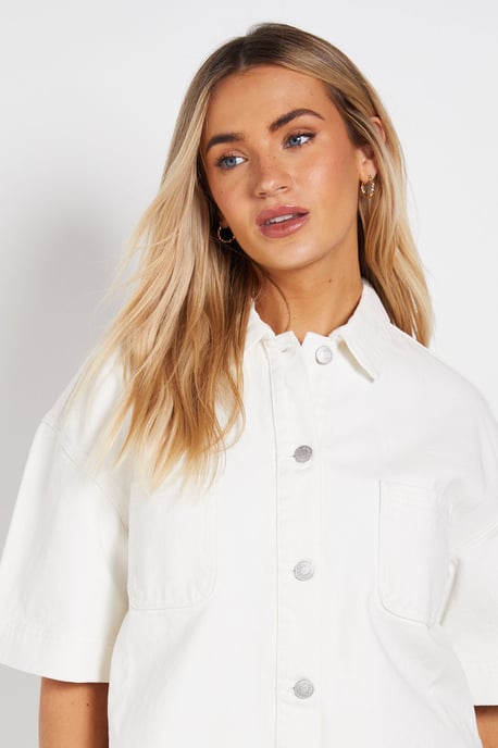 Boxy Cropped Denim Jacket - Image 3
