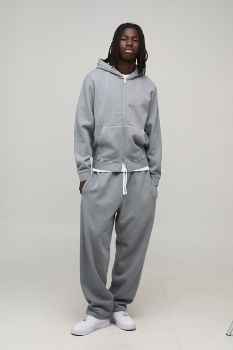 Essential Washed Boxy Zip Through Hoodie - Image 4