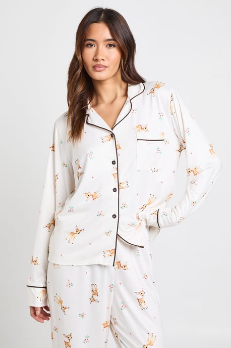 Easter Deer Print Long Sleeve Shirt & Trouser Pyjama Set - Image 3