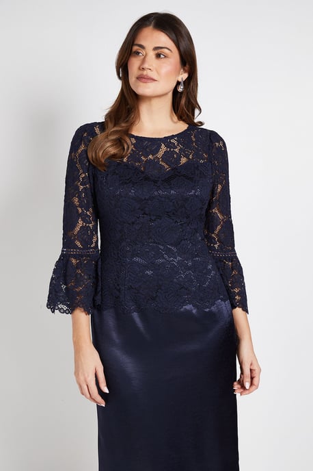 LACE RUFFLE SLEEVE PENCIL DRESS - Image 2