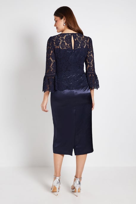 LACE RUFFLE SLEEVE PENCIL DRESS - Image 3