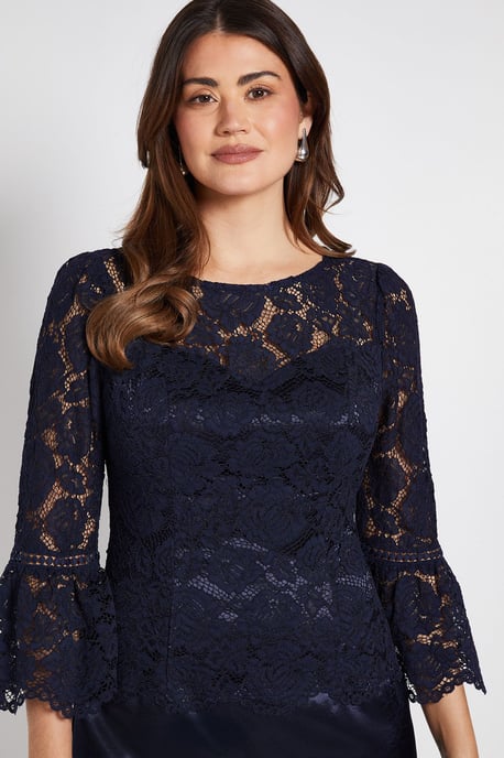 LACE RUFFLE SLEEVE PENCIL DRESS - Image 4