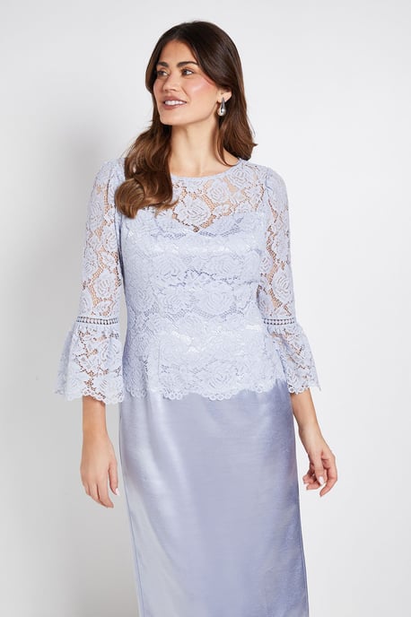 LACE RUFFLE SLEEVE PENCIL DRESS - Image 2