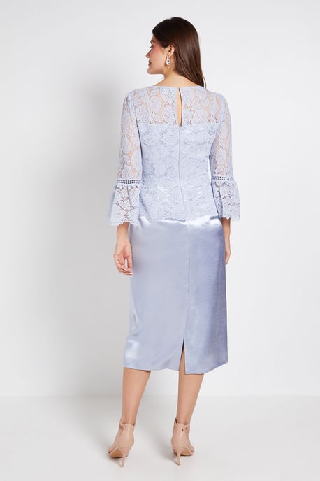 LACE RUFFLE SLEEVE PENCIL DRESS - Image 3