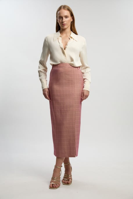 Petite Tailored Check Pencil Midi Skirt - Image 2