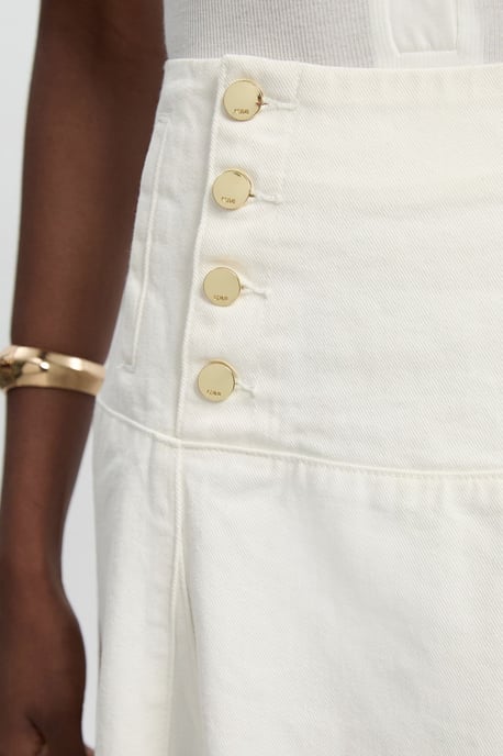 Denim Button Front Skirt - Image 3