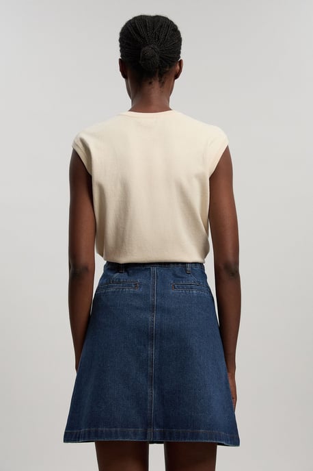 Petite Denim Button Front Midi Skirt - Image 3