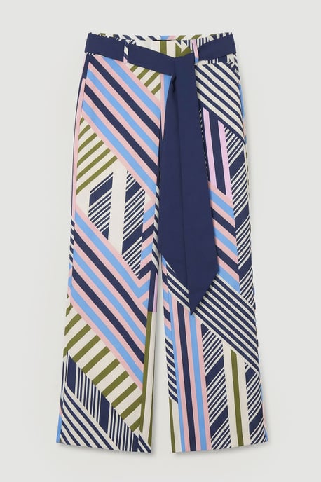 Geo Print Twill Woven Wide Leg Trouser - Image 4