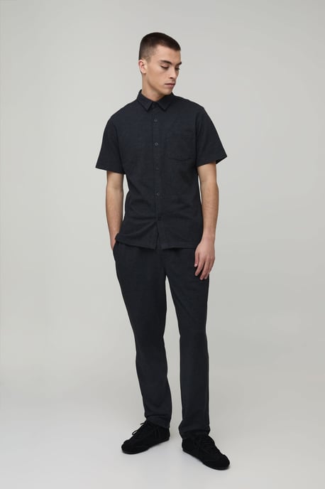 Slim Fit Short Sleeve Shirt and Tapered Trouser Set - Image 1