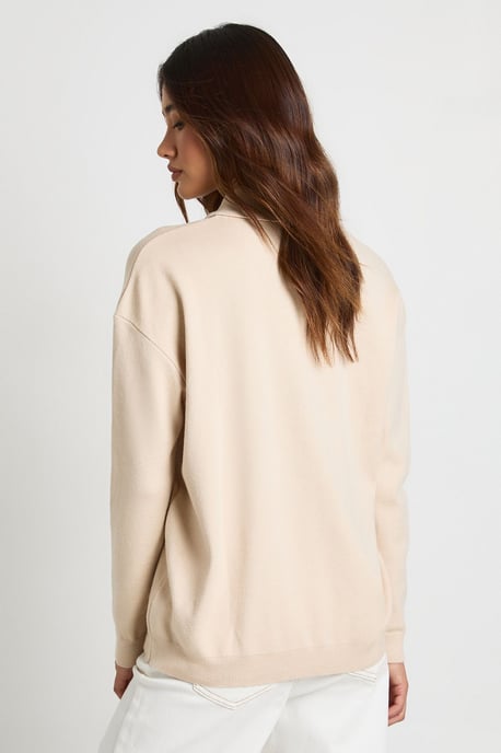 Knitted Button Down Collared Cardigan - Image 2