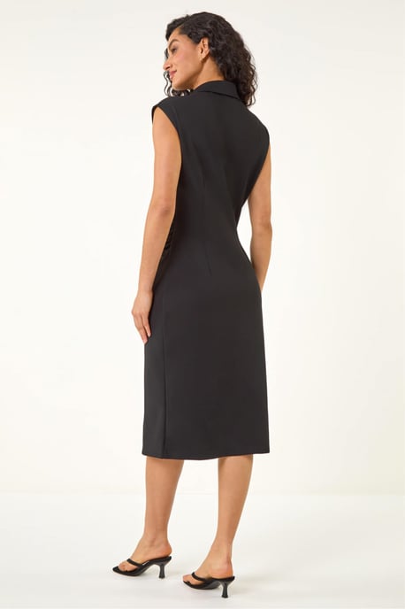Collared Ribbed Midi Dress - Image 3