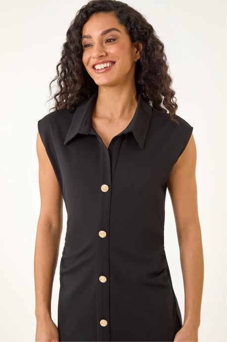Collared Ribbed Midi Dress - Image 4