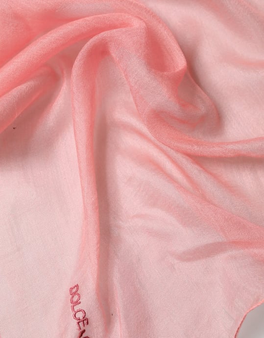 Tryckt silkes scarf med fransade kanter - Image 5