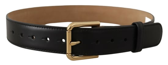 Leather Belt Black Gold Buckle - Image 3