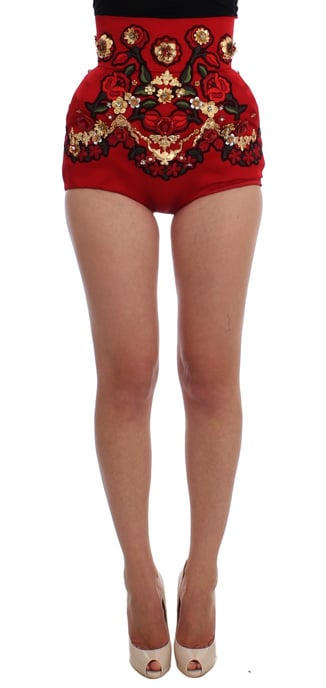 Highwaist Floral Embroidered Shorts - Image 1