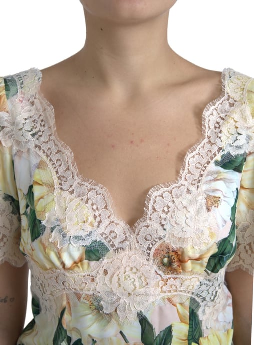 Floral Lace Trim Top - Image 2