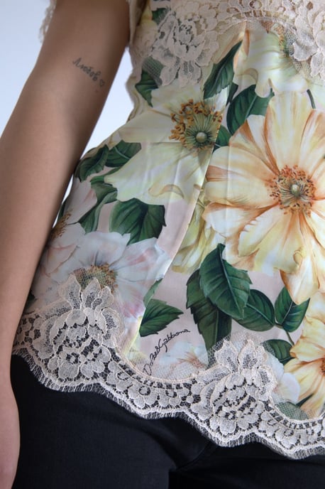 Floral Lace Trim Top - Image 4