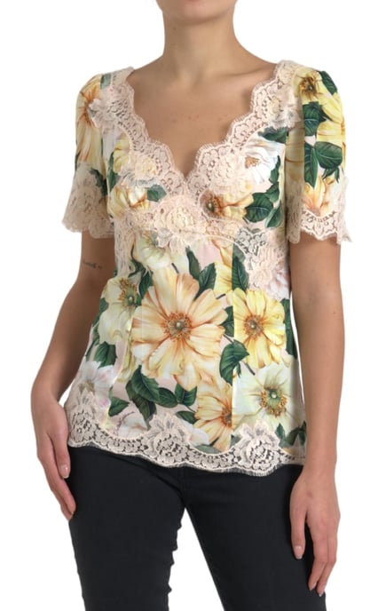 Floral Lace Trim Top - Image 5