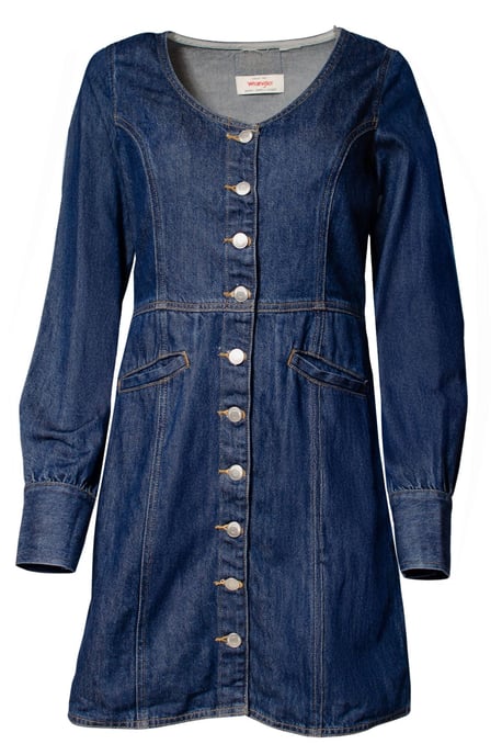 Long Sleeve Denim Mini Dress - Image 2
