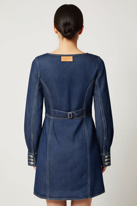 Long Sleeve Denim Mini Dress - Image 4